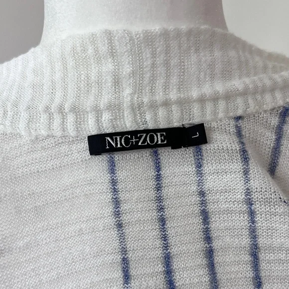 NIC + ZOE Lightweight Linen Blend Open Front Boho Duster Size L - Picture 13 of 13